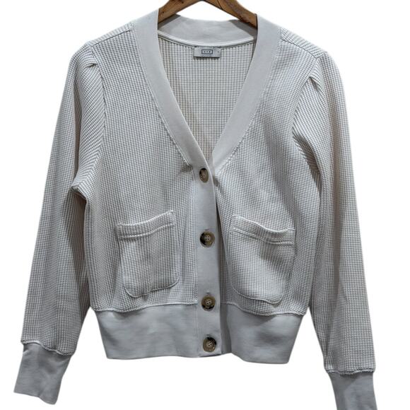 AYR The Waffle Cone Cardigan In Seashell White - Picture 2 of 8